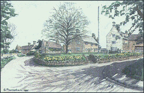 The village green, Gretton: Access the site